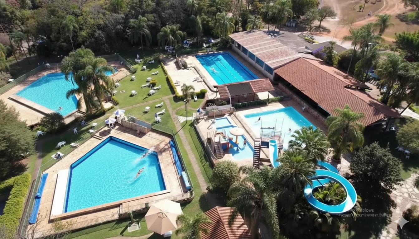 <h4 style="color: #b98335;">Complexo Aquático Premium<br></h4>
Desfrute de 4 amplas piscinas, sendo uma semi-olímpica e aquecida, além de toboáguas e áreas reservadas para crianças. Perfeito para recarregar energias e se refrescar em qualquer estação, com segurança e diversão garantidas.